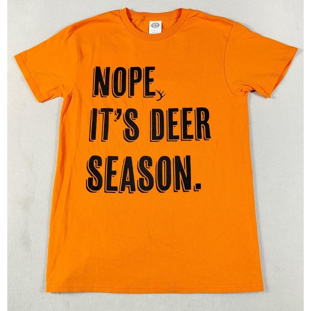Delta Pro Weight Shirt Mens Small Orange Nope It's Deer Season Hunting‎ Funny